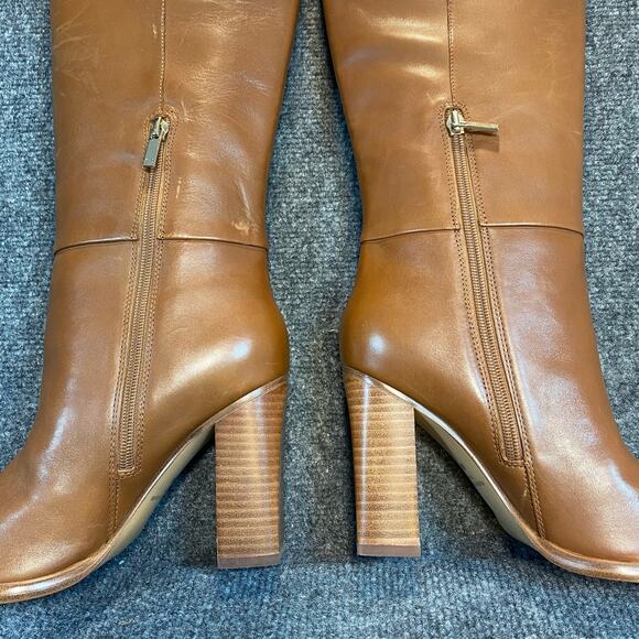 Brand New Marc Fisher Women 8 Lannie Medium Natural Brown Heeled Knee High Boots - Picture 11 of 12